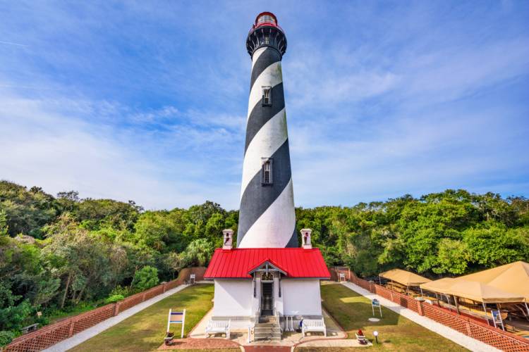 black and white swirled lighthouse 