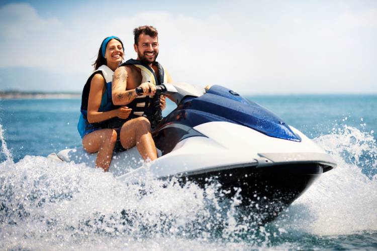 two people on a jet ski