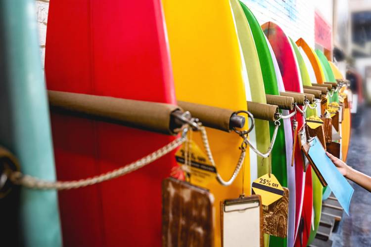 retail surf board store