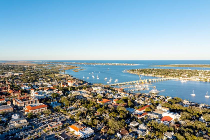 aerial view of St. Augustine, Fl